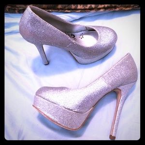 Silver Glitter Pumps